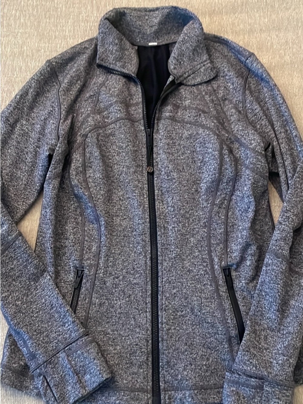 lululemon athletica Heathered Gray Full-Zip Utility Jacket